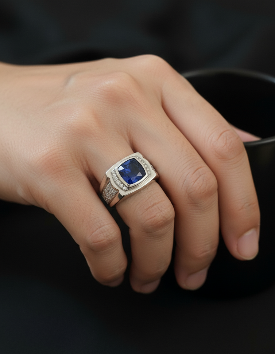 Italian-Designed Ring with Blue Zircon - The Classic Elegance Ring italian designed sterling silver ring with blue zircon the classic elegance ring