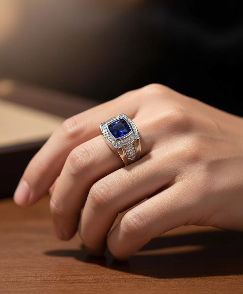 Italian-Designed Ring with Blue Zircon - The Classic Elegance Ring italian designed sterling silver ring with blue zircon the classic elegance ring