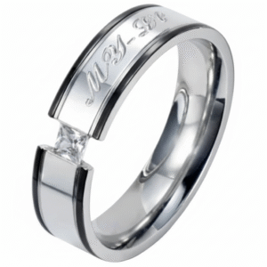 classic & elegant stainless steel ring the "cosmic dust" ring