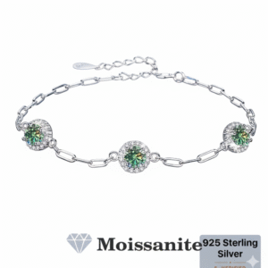 luxury 925 silver moissanite fashion station bracelet