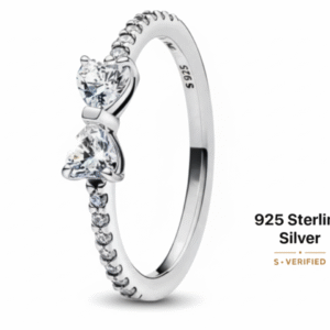 dainty bow ring in 925 sterling silver with white cubic zirconia pave | stackable promise jewelry
