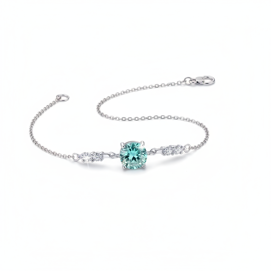 sweet & versatile 925 silver 1 carat blue moissanite bracelet sweet & versatile 925 silver 1 carat blue moissanite bracelet