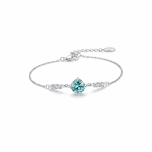sweet & versatile 925silver 1 carat moissanite solitaire bracelet