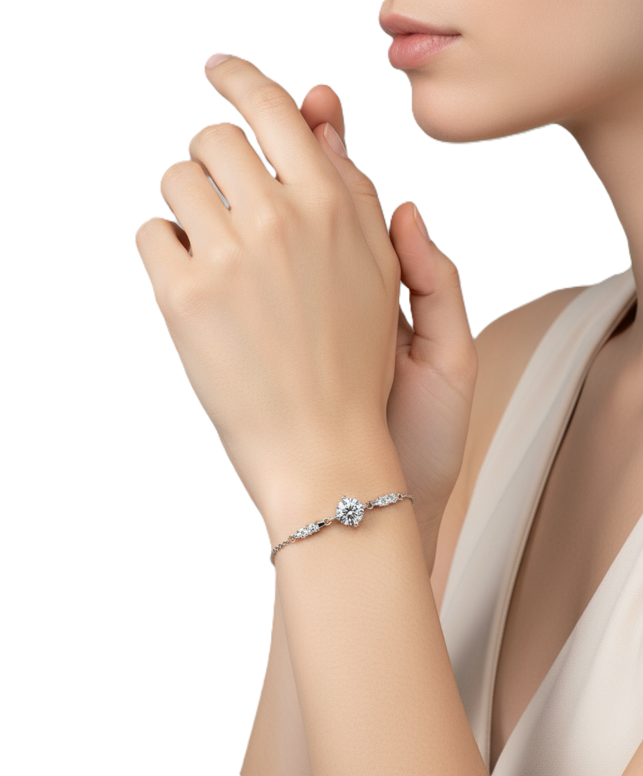 sweet & versatile 925silver 1 carat moissanite solitaire bracelet sweet & versatile 925silver 1 carat moissanite solitaire bracelet