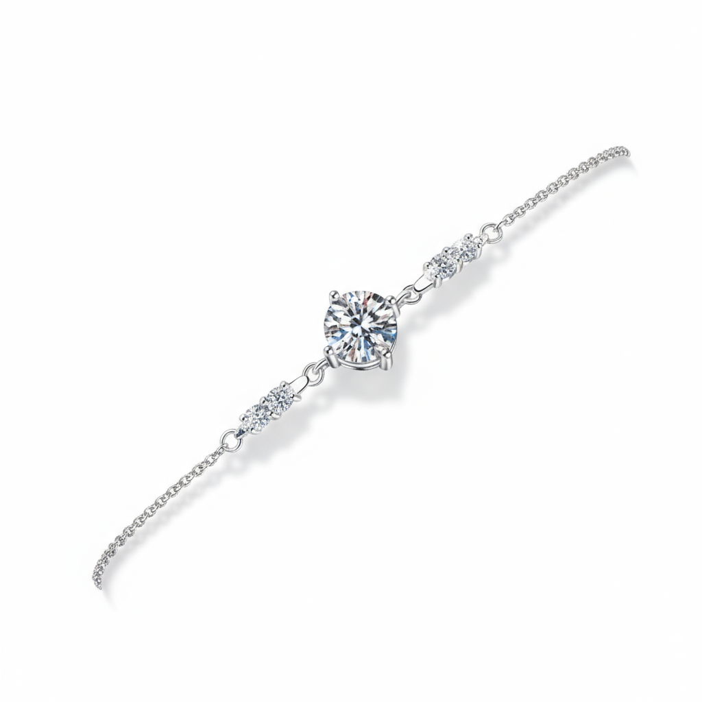 sweet & versatile 925silver 1 carat moissanite solitaire bracelet sweet & versatile 925silver 1 carat moissanite solitaire bracelet