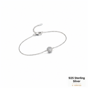 dainty 1 ct moissanite halo station bracelet s925 sterling silver