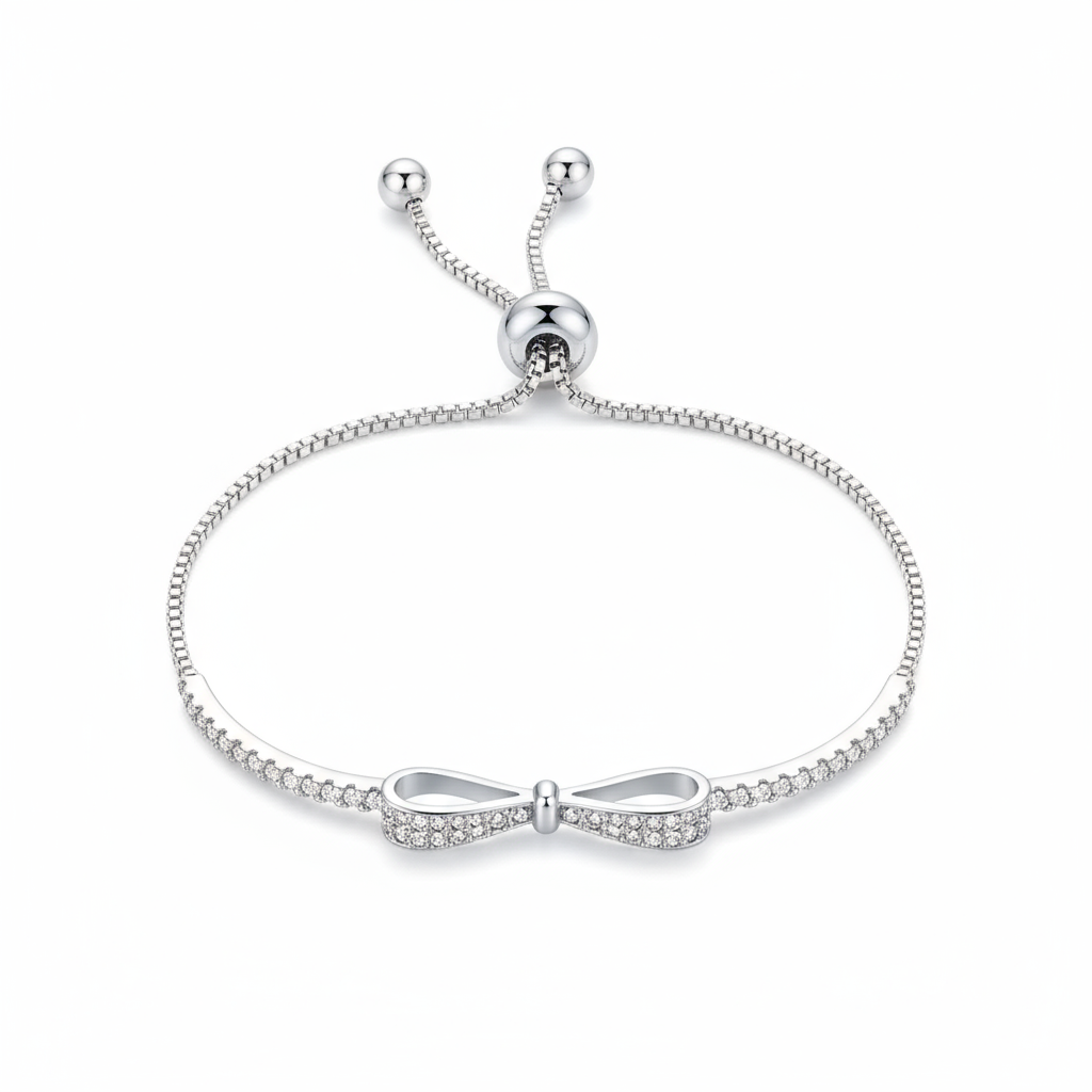 exquisite 925 sterling silver micro paved zirconia bow bracelet exquisite 925 sterling silver micro paved zirconia bow bracelet