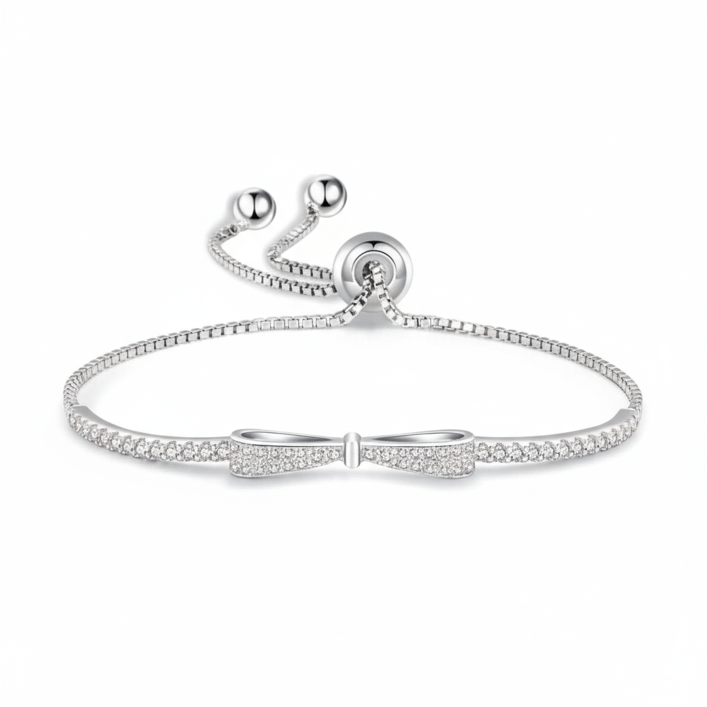 exquisite 925 sterling silver micro paved zirconia bow bracelet exquisite 925 sterling silver micro paved zirconia bow bracelet