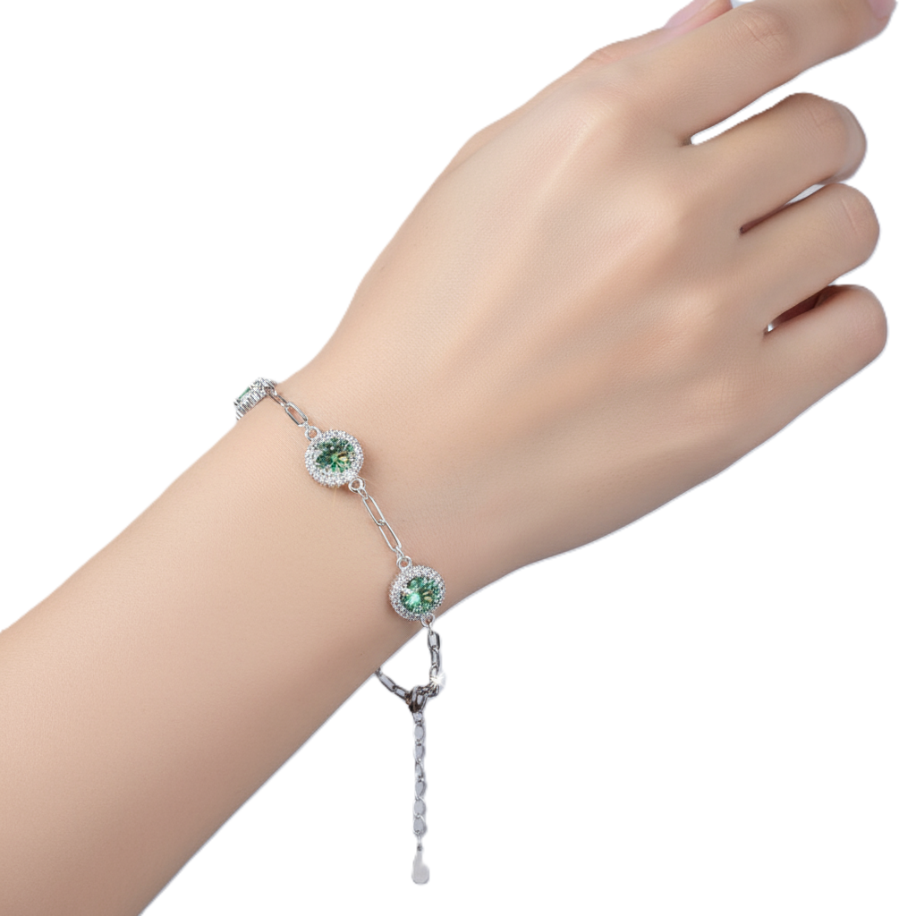 luxury 925 silver moissanite fashion station bracelet luxury 925 silver moissanite fashion station bracelet