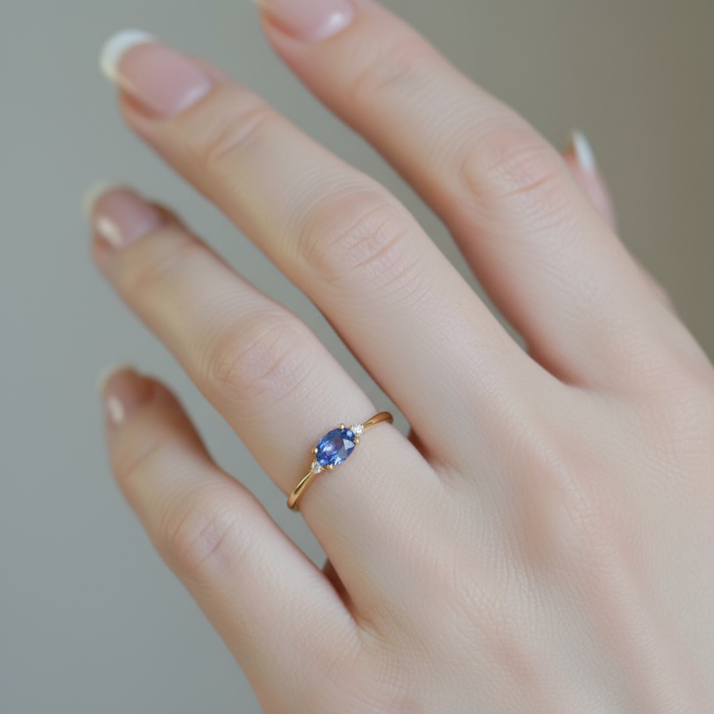 minimalist gold plated 925 silver blue sapphire style ring for women minimalist gold plated 925 silver blue sapphire style ring for women