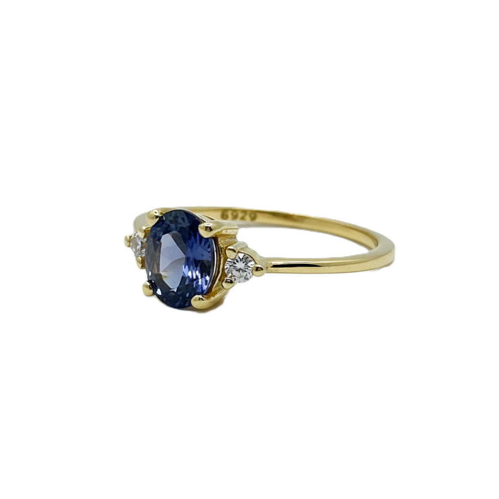 minimalist gold plated 925 silver blue sapphire style ring for women minimalist gold plated 925 silver blue sapphire style ring for women