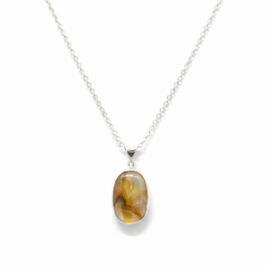 luminous golden fire yemeni agate (aqeeq) sterling silver necklace