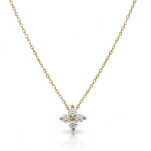 dainty gold plated 925 silver four leaf clover necklace