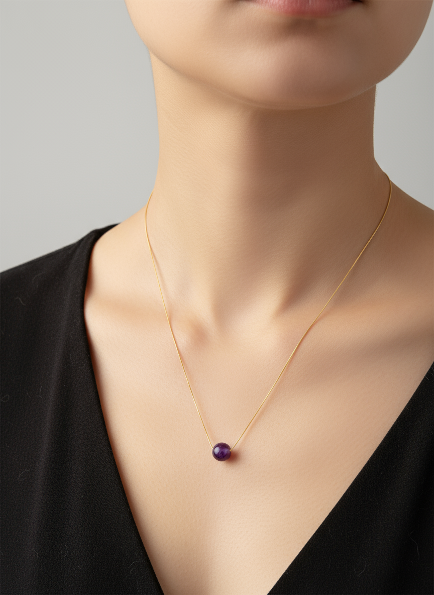 the signature 925 collection: amethyst, sterling silver & gold plated classics necklace
