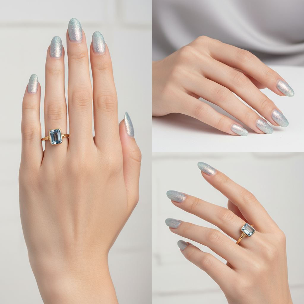 Square Blue CZ Statement Ring - Image 8