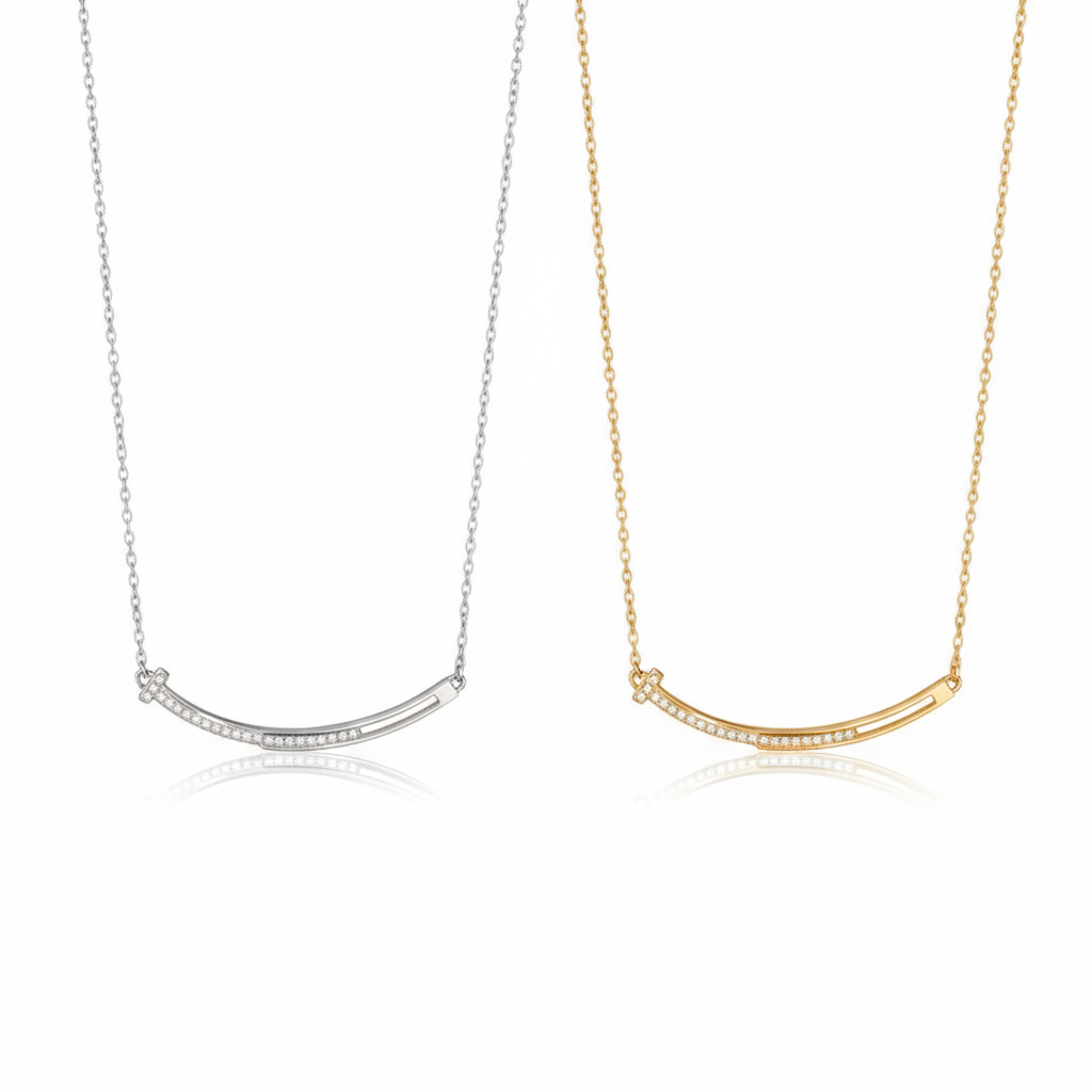 Minimalist Smile Bar Necklace