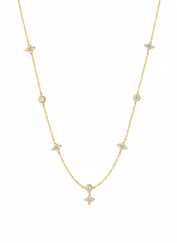 Flower CZ Necklace