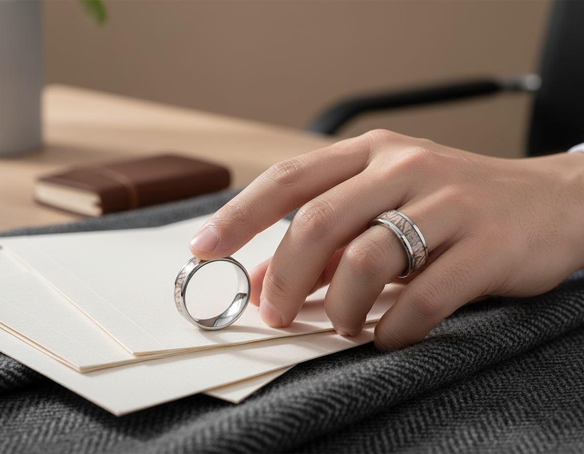 Whispering Grove Stainless Steel Ring - Image 5