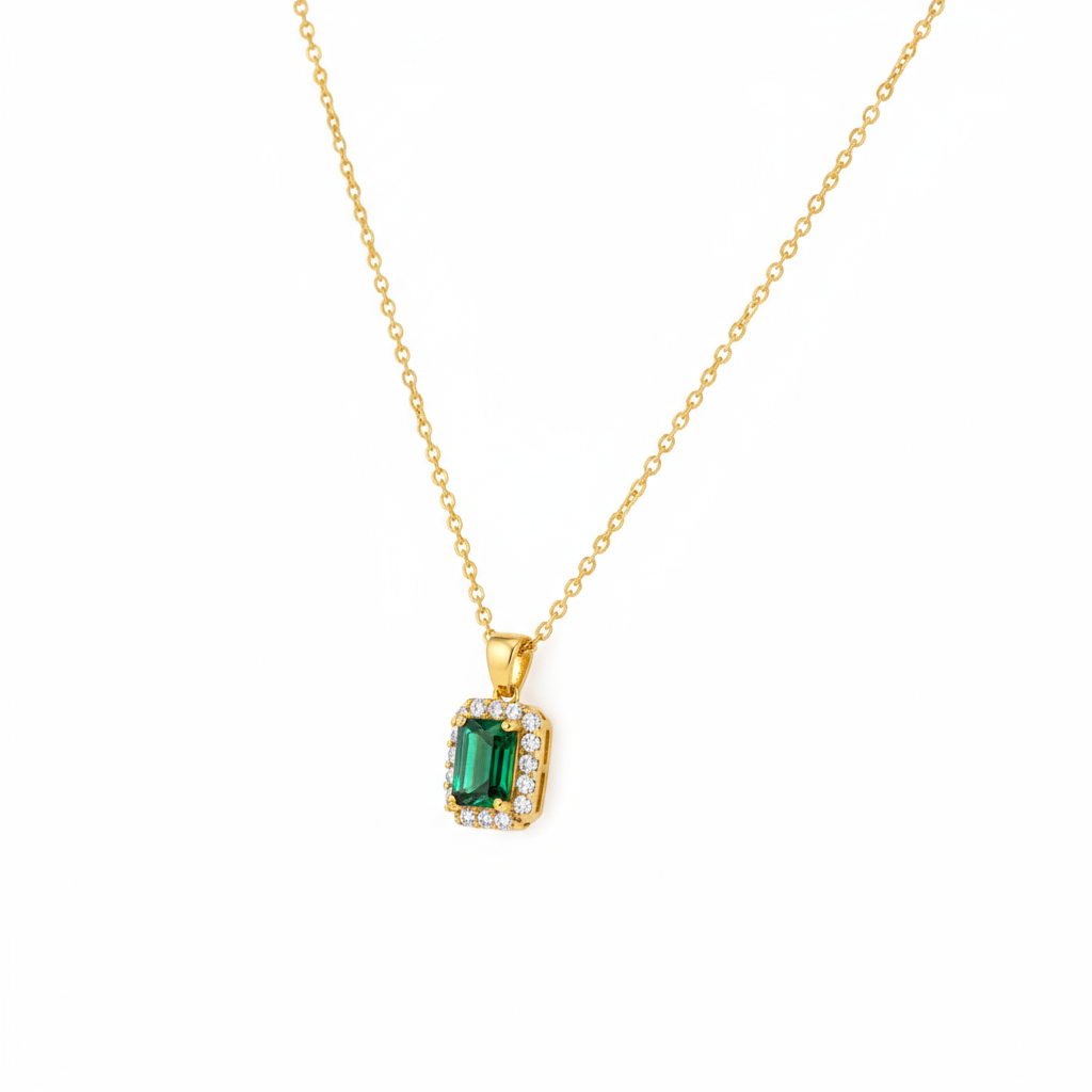 Luxury Large Emerald Cut Green Zircon