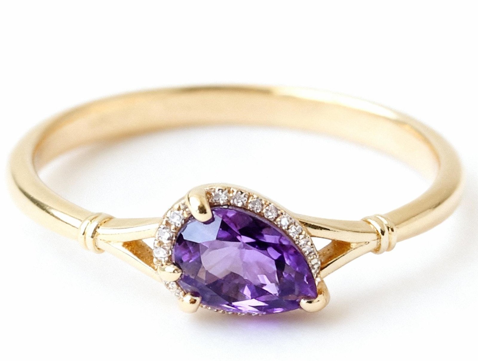 Water Drop Purple Zirconia Ring - Image 2