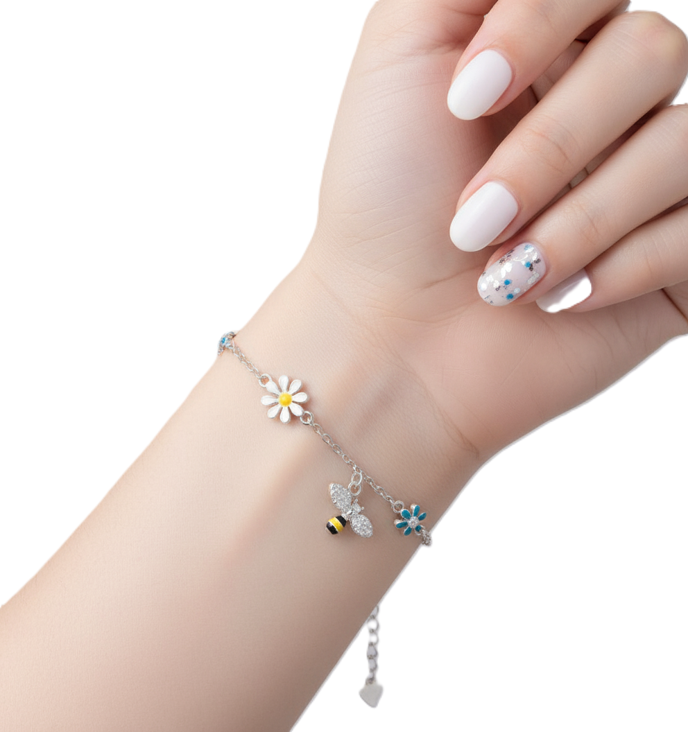 Fresh & Sweet Colourful Flower & Bee Bracelet - Image 4