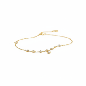 Dangling Flower & CZ Station Bracelet