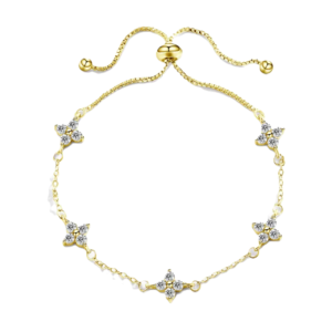 Dainty Flower Station Slider Bracelet