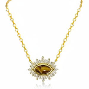 Dainty Natural Tiger Eye Amber Stone
