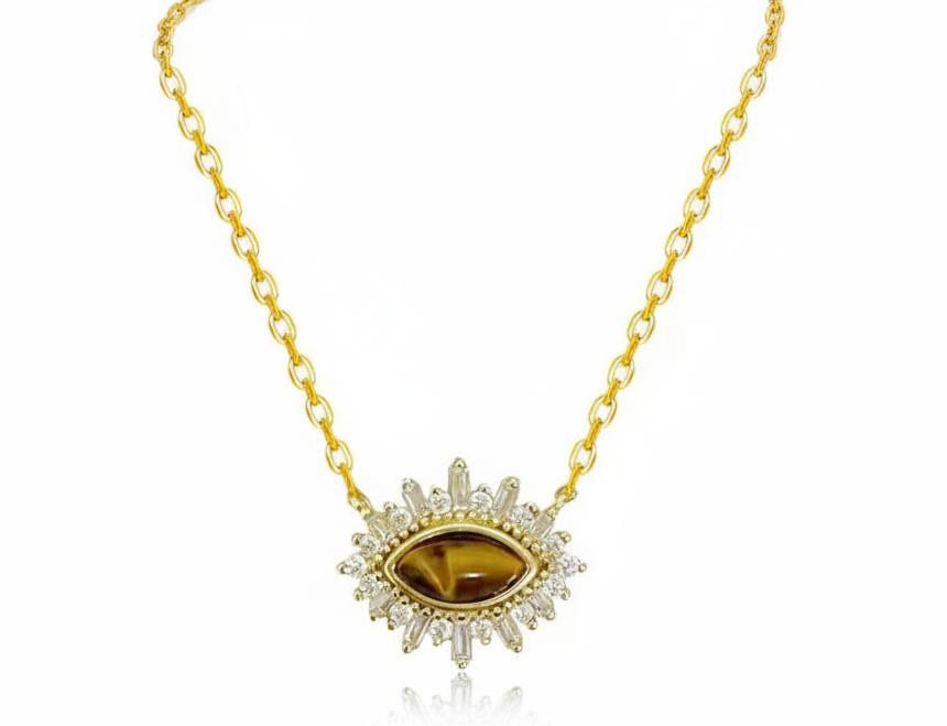 Dainty Natural Tiger Eye Amber Stone