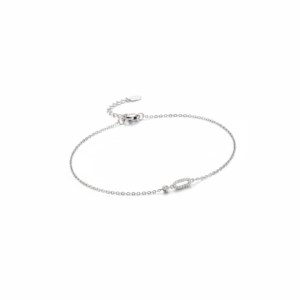 Dainty Open Oval Cubic Zirconia Station Bracelet