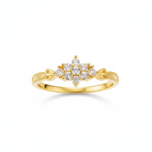 Gold Tone Snowflake Cluster Ring