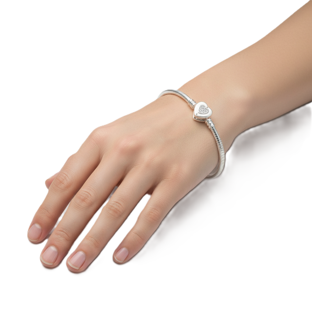 Heart Clasp Snake Chain Bracelet - Image 6