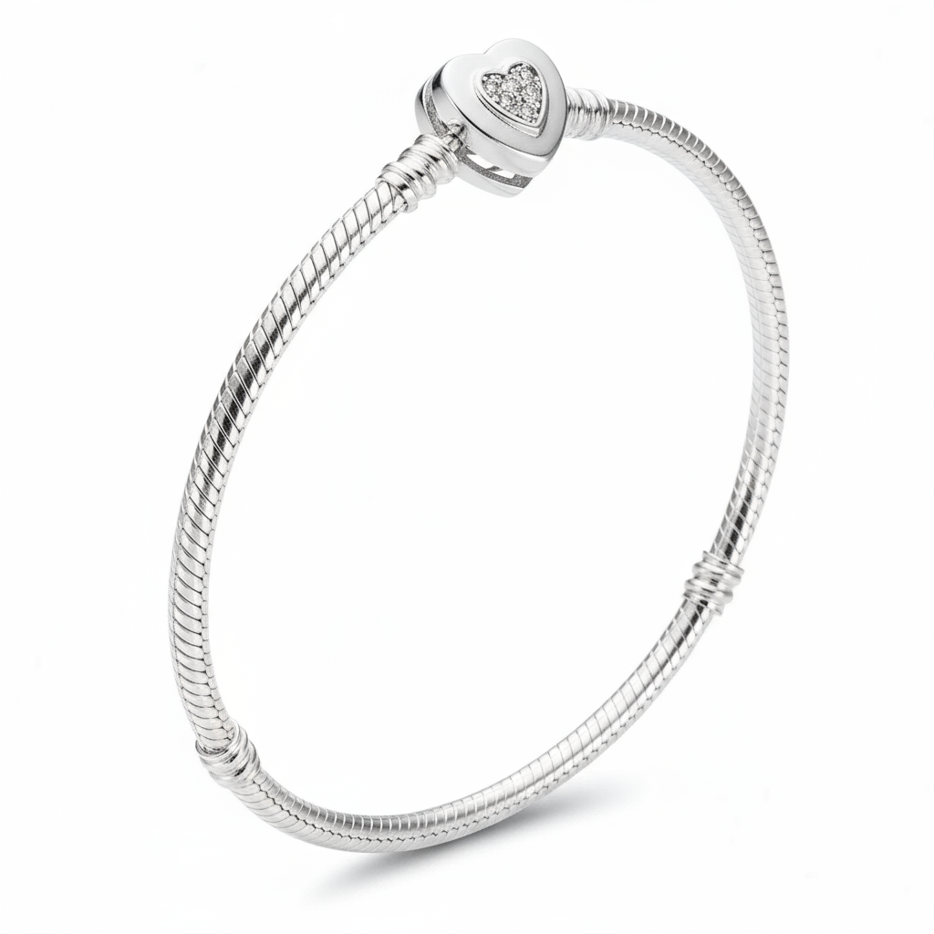 Heart Clasp Snake Chain Bracelet - Image 3