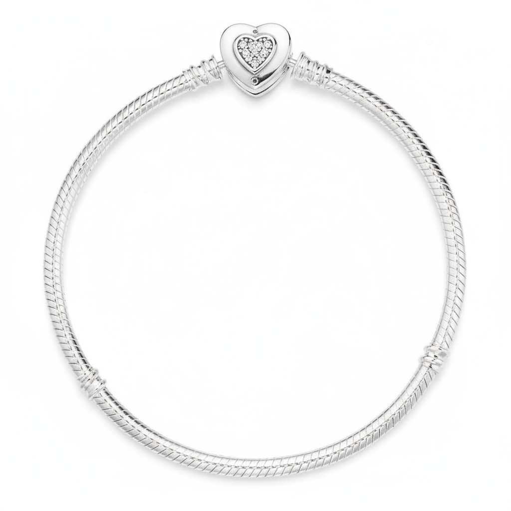 Heart Clasp Snake Chain Bracelet - Image 2