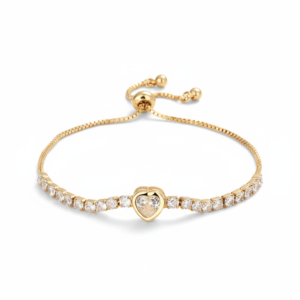 Dazzling Adjustable Heart CZ Tennis Bracelet