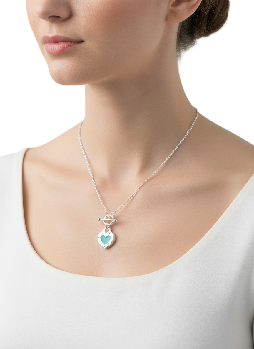 Timeless Elegance: Heart Toggle Necklace - Image 5