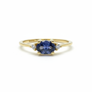 Dainty Oval Blue Gemstone