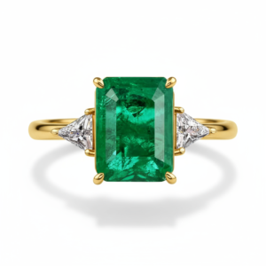 Luxury Large Emerald Cut Green Zircon Ring