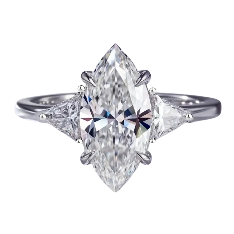 Dazzling Teardrop Three-Stone Ring - Image 3