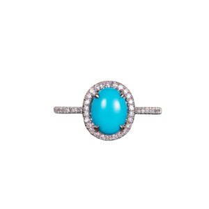 Dainty Lab-Created Feroza Halo Ring with CZ Pavé